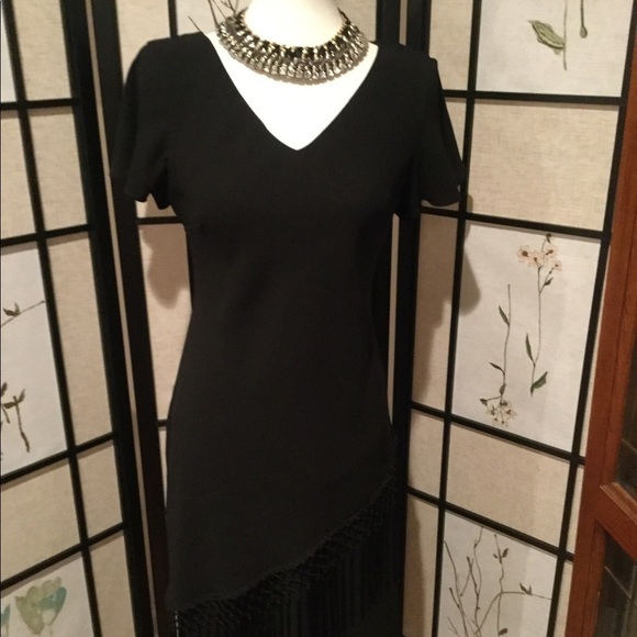 SL Fashions Little Black fringed Dress - Picture 5 of 6